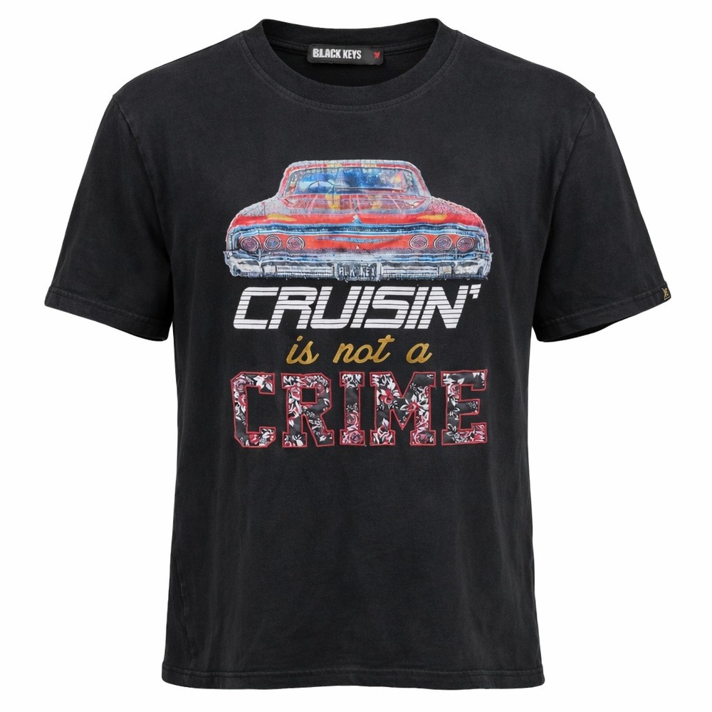 Black‎ Keys Cruisin is Not a Crime Graphic TShirt Unisex Medium Black Car Floral